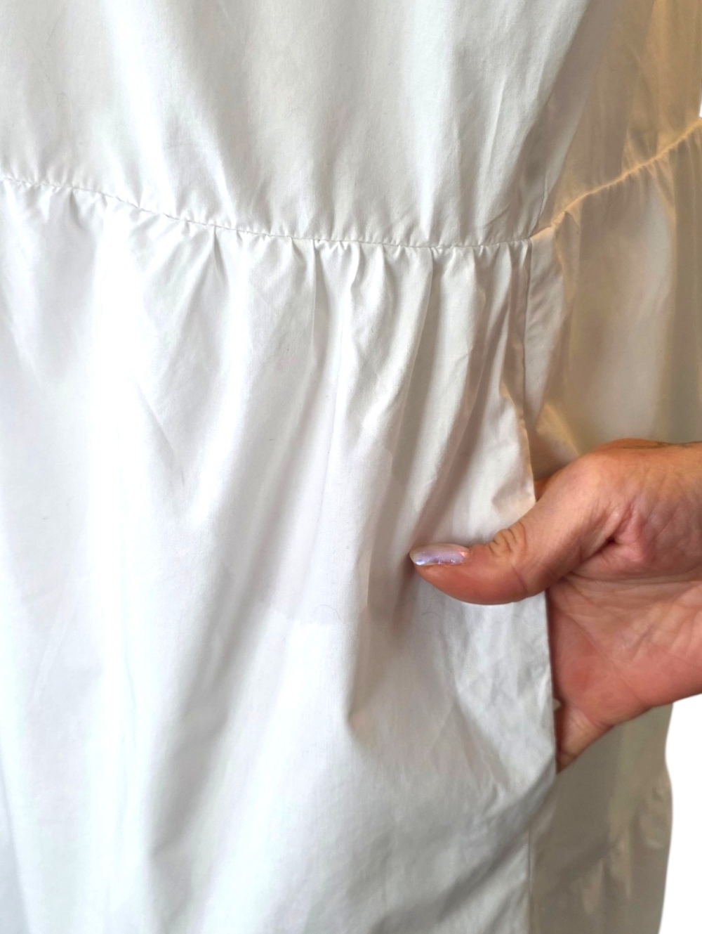 Who What Wear x Target White Tiered Dress Cotton Puff Sleeve Sundress Size L - Picture 8 of 12